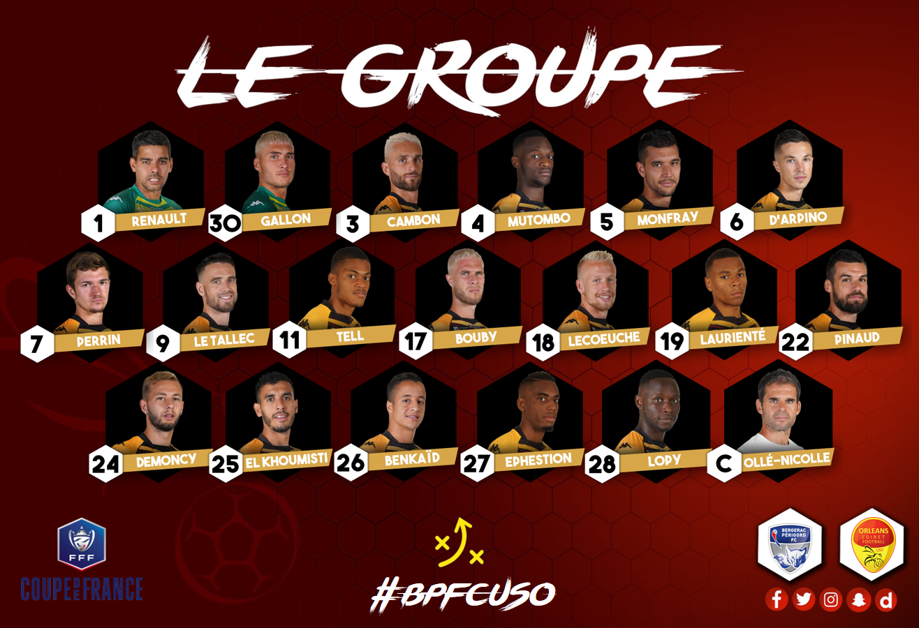 16ème de finale CDF Bergerac PFC - US Orléans  (2-3 AP) GROUPE-BERGERAC